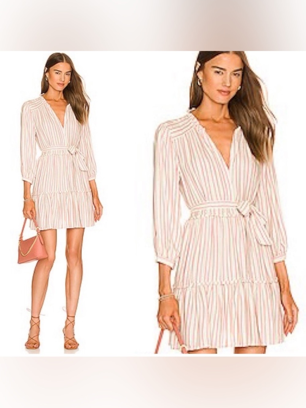 Paige Kylenn Striped Mini Dress in Blue Grey Multi 
Size: XS X-Small